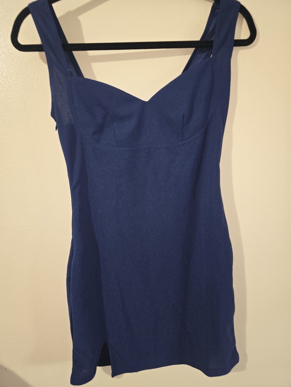 Classic Navy Square-Neck Mini Dress